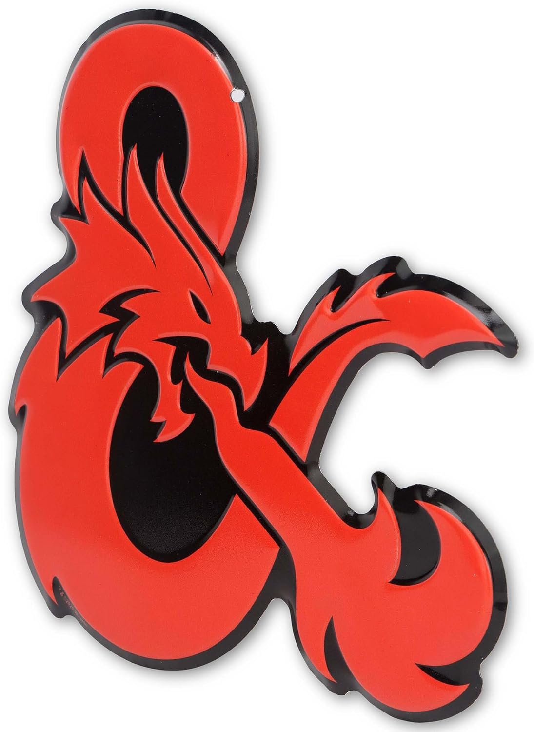 Open Road Brands Hasbro Dungeons and Dragons Embossed Metal Sign – Red Ampersand Dragon Logo Wall Decor for Home or Office - Image 2