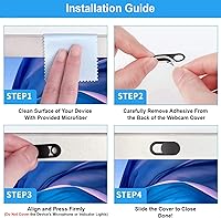 Vista 3 de Paquete de 9 (3 grandes + 3 medianos + 3 pequeños) de 0.03 pulgadas, cubierta ultrafina para cámara web, bloqueador de cámara deslizante, protege tu