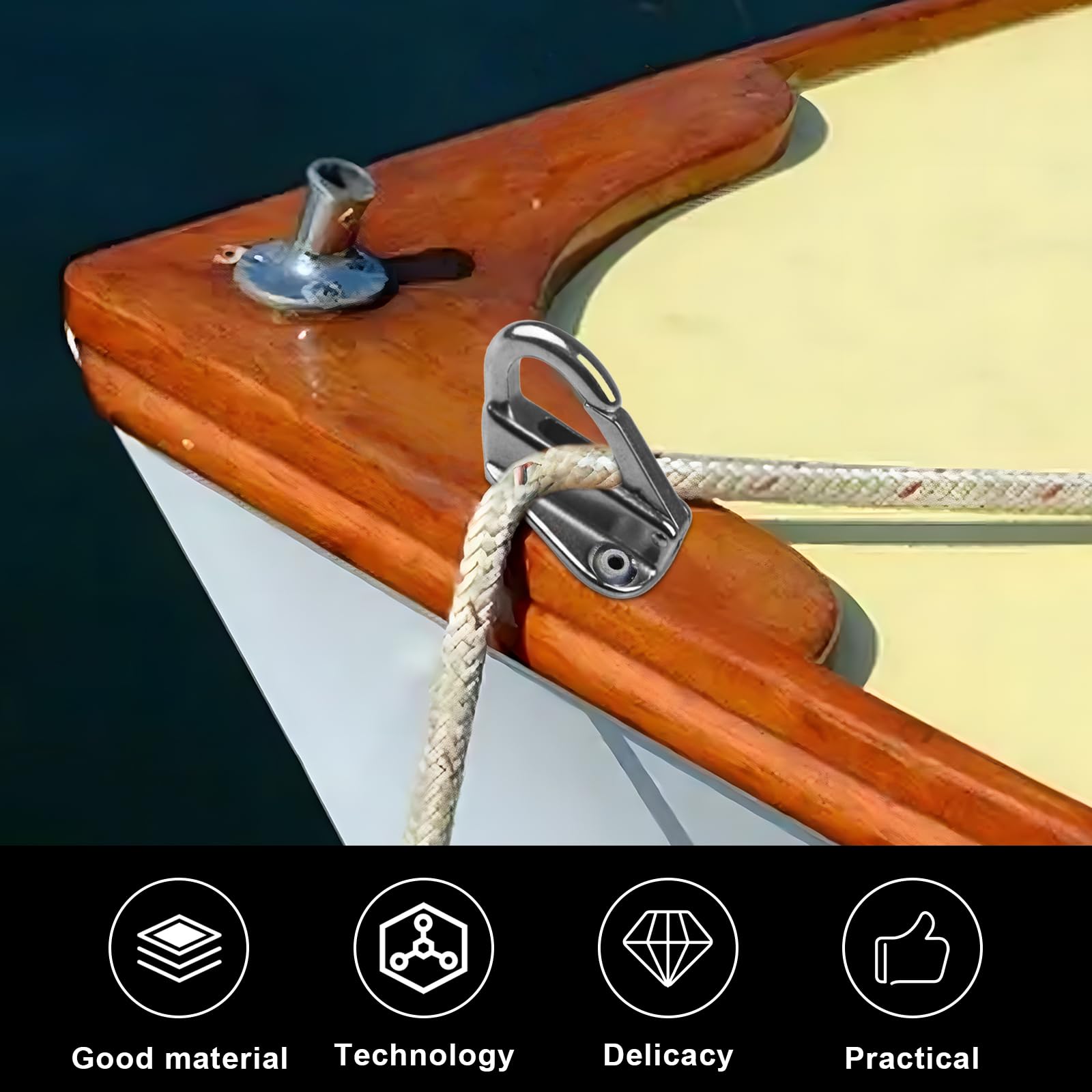 10PCS Planenhaken Anhänger, Planenbefestigung AnhäNger, Planenhaken Netzhaken Edelstahl Anhänger Haken mit 20 Schrauben, Metall Netzhaken Bootshaken für Plane & Anhängernetz Yachtzubehör