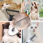 Brosse pour chiens et chats. Brosse de chevet pour chiens ou chats, peigne à râteau à double face, brosse à bain, peignes aux puces, peignez en acier inoxydable vous procurera du confort à vos animaux. (Grey)