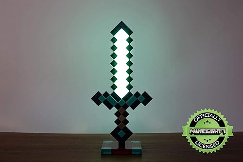 Miniatura 4 de Minecraft Diamond Sword - Lámpara de noche LED de escritorio USB de 14 pulgadas, decorativa, divertida, segura e impresionante, juguete para bebés,