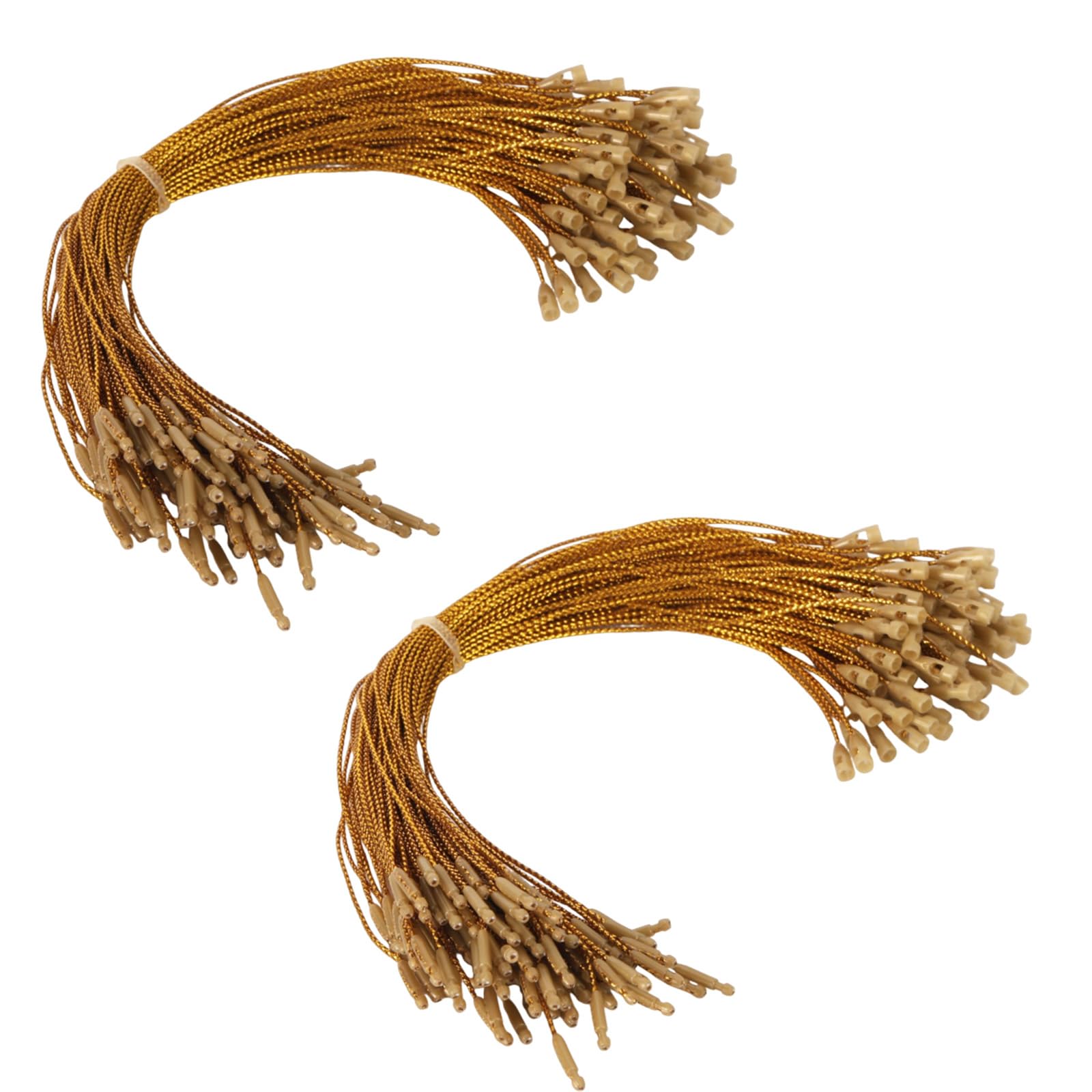 SAVITA 200pcs Christmas Ornament Hanger Strings Bauble Threa (Gold-Colored)