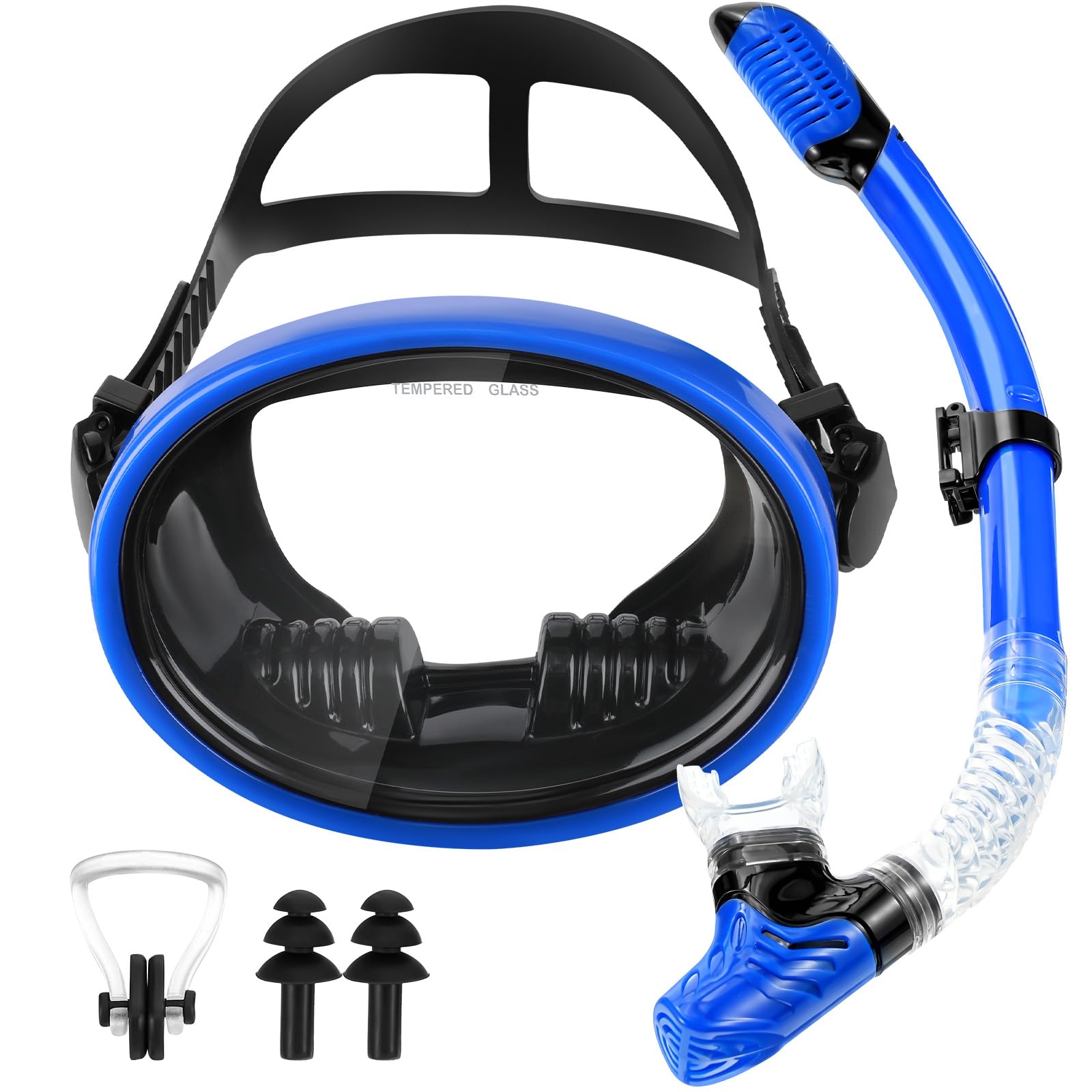Máscara de esnórquel para adultos Luckits Máscara de buceo panorámica de 189° con antifugas tubo de respiración superior completamente seco máscara de natación para mujeres hombres piscina en la playa