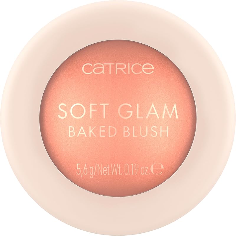 Catrice Soft Glam Baked Blush, Luminous Powder Flush (020 Peachy Breeze) | Long-Wearing Shimmer, Lightweight Blendable & Buildable Radiant Makeup, Vegan & Cruelty Free, Fragrance Free, 0.19 oz
