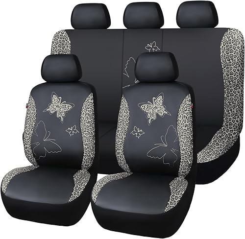 Miniatura 35 de Flying Banner Butterfly - Juego completo de fundas para asiento de automóvil, estilo universal femenino, para banco trasero (divisible), colorizado