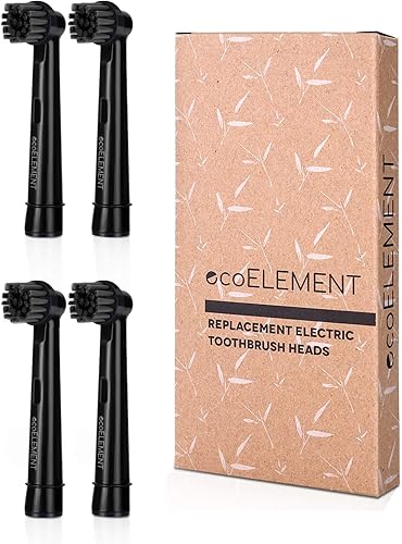 Cabezales de repuesto compatibles Oral B Black Paquete de 2 cabezales de cepillo de carbón reciclables para higiene bucal, color negro