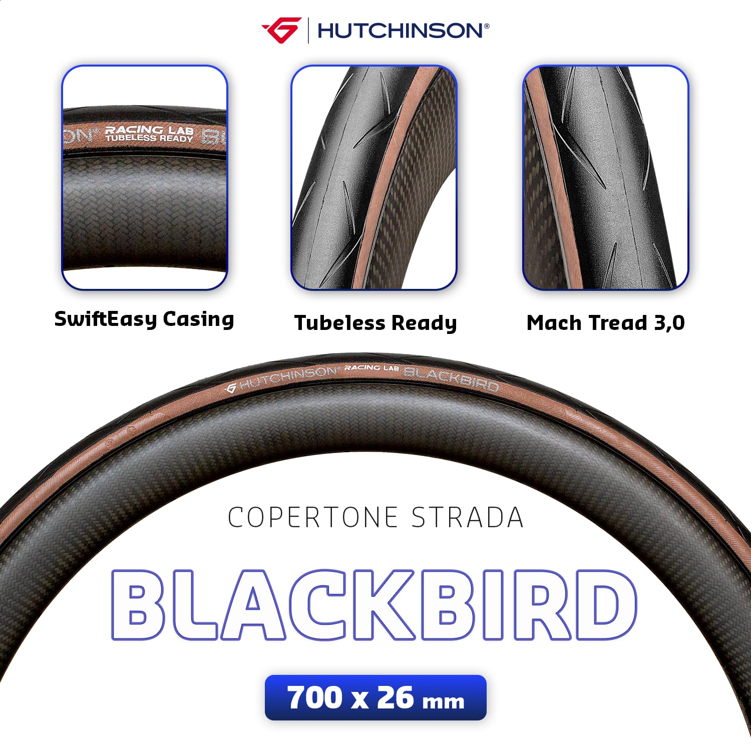HUTCHINSON Pneumatico per bicicletta da strada BLACKBIRD