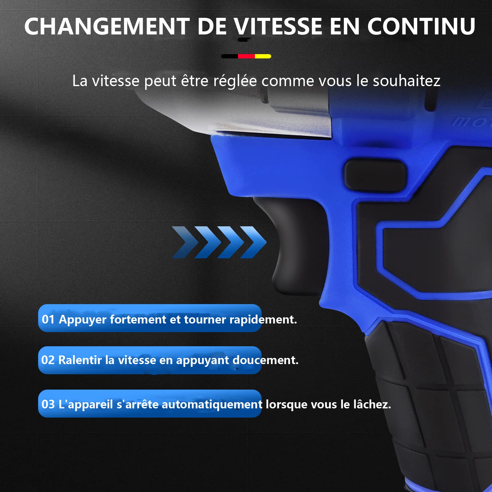 Clé à Chocs, 420Nm Clé à Chocs Sans Fil Brushless, 21V Visseuse à Chocs, Boulonneuse a Choc Électrique avec 6.0Ah Batterie, Visseuse à Chocs D'impact avec 4 Douilles, pour Retrait des Boulons de Roue