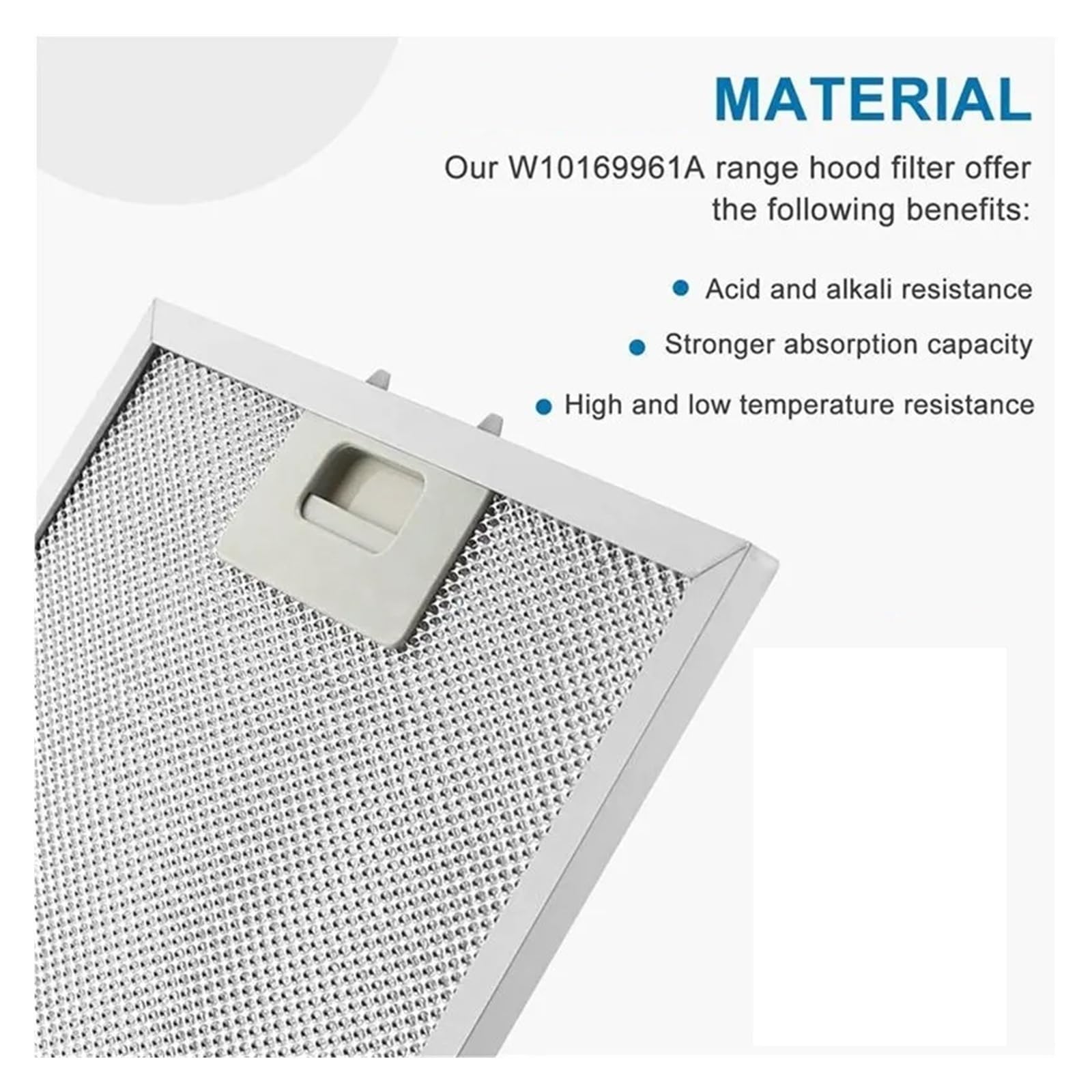 Reemplazo De Filtro De Grasa W10169961A, Malla De Aluminio De 5 Capas, Compatible Con Whirlpool, Accesorios De Campana De Ventilación De La Serie(6pcs)