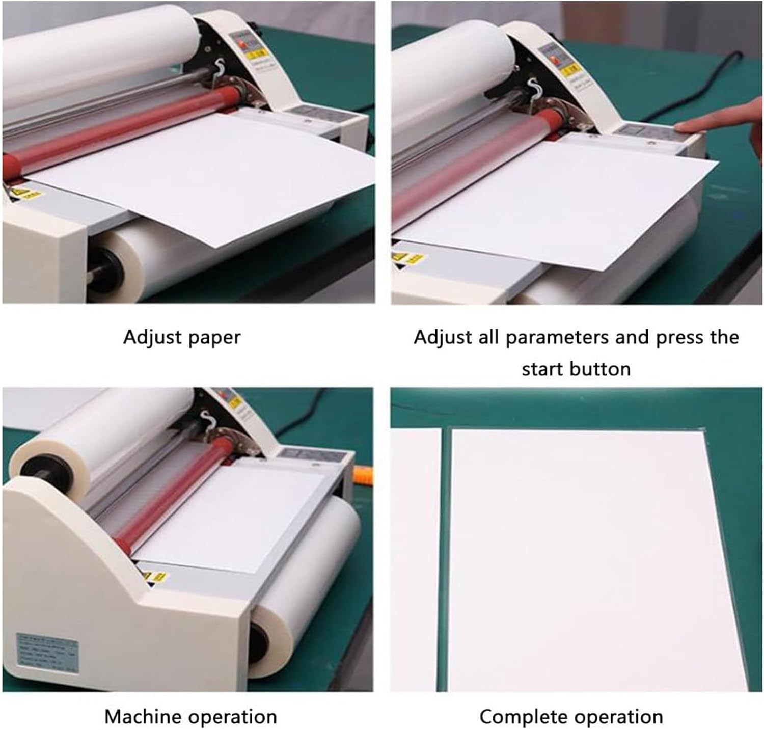 V350/V480 Hot Cold Roll Laminator,Commercial Office Presentation Laminators Single Dual Side Thermal Laminating Machine for Paper Card Wood Veneer PVC Foil,Digital Display,350MM