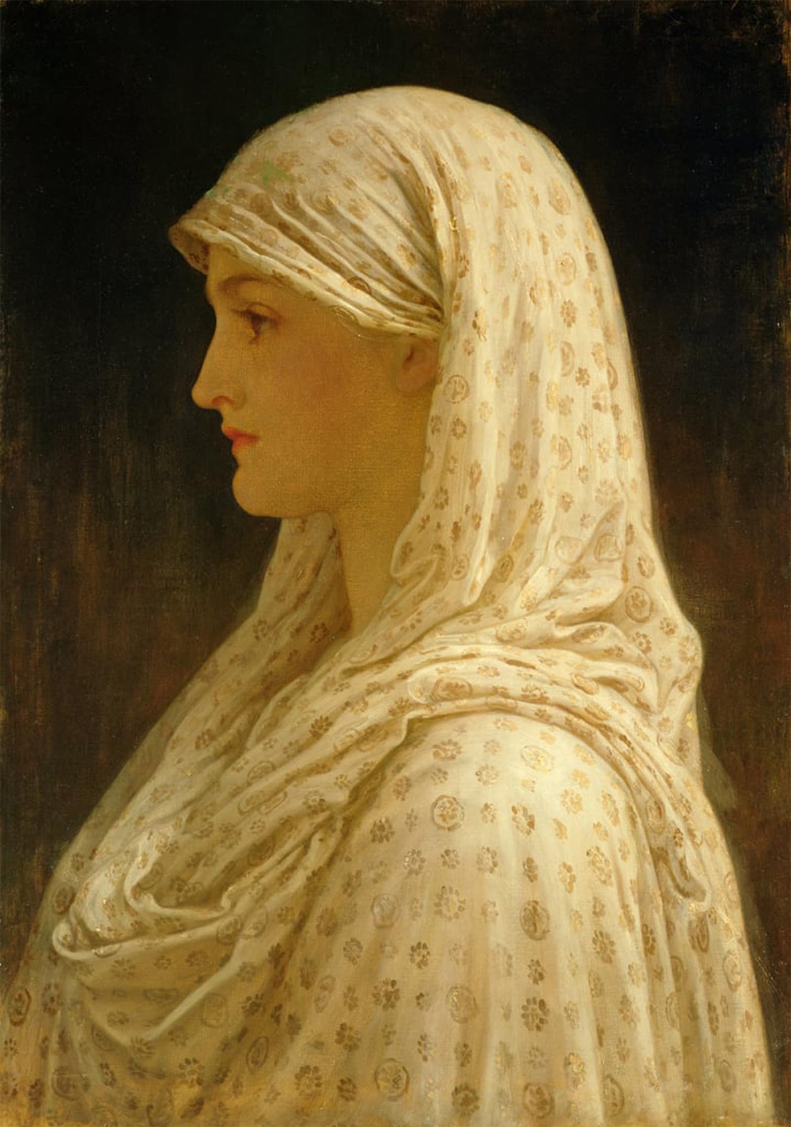POSTERIIk Vintage Classic Picture Landscape Artwork the Vestal by Frederic Leighton Portrait Canvas Painting for Office Home Decor 60x90cm