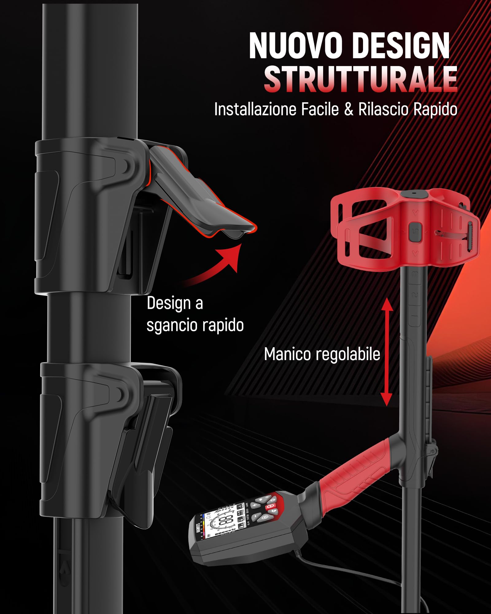 KAIWEETS Metal detector Professionale, 5 Modalità, Bobina DD Impermeabile IP68, Asta Telescopica Compatta, Ricaricabile Detector con LCD Retroilluminato, mit Pala, Cuffie e Copertura Antipioggia