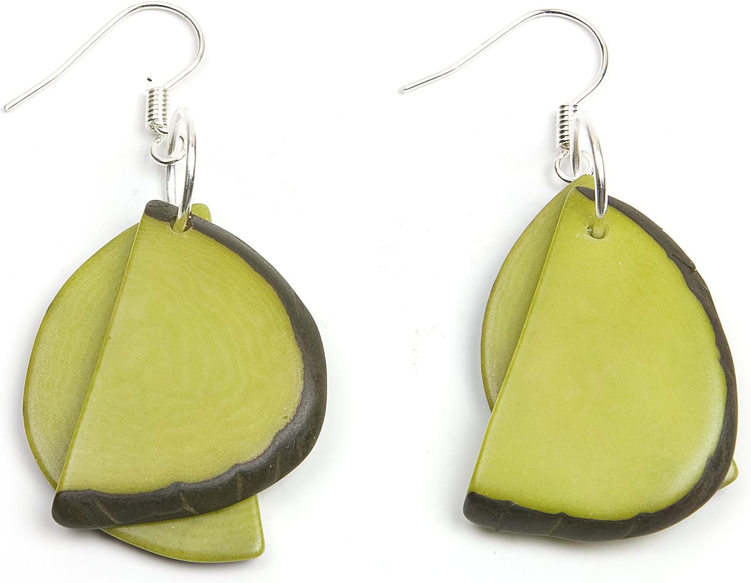 Tagua Fragments Eco Friendly Earrings, green