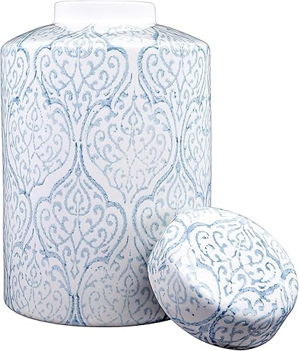 Miniatura 8 de Tarro de jengibre decorativo azul y blanco con tapa