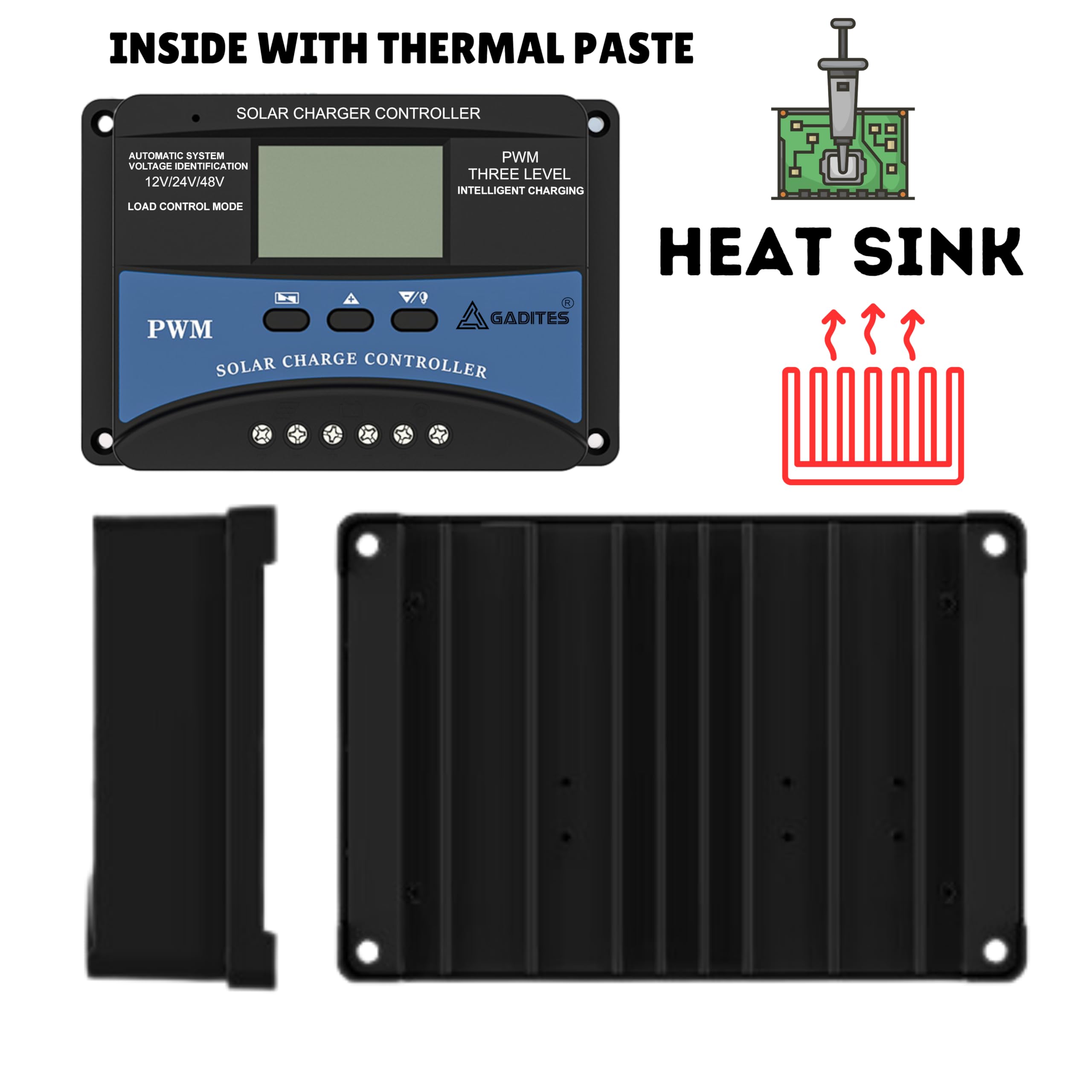 60A Solar Charge Controller PWM – Efficient and Reliable Solar Panel Regulator with LCD Display for 12V/24V/48V Systems (SOLAR CHARGER PWM 60 AMPS) - Image 7 thumbnail
