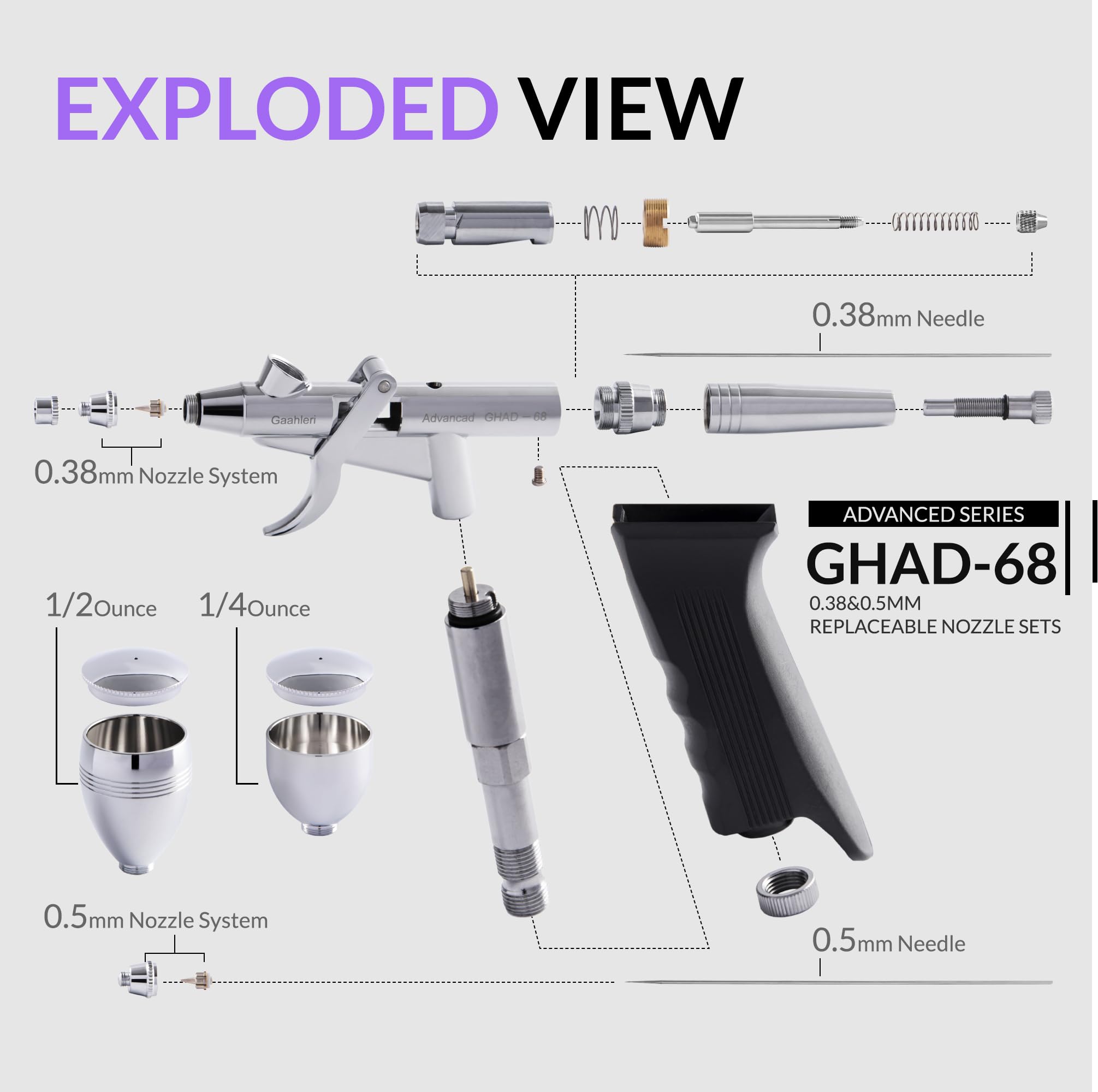 Amazon.com: Gaahleri Airbrush Kit, Airbrush Gun Dual Action