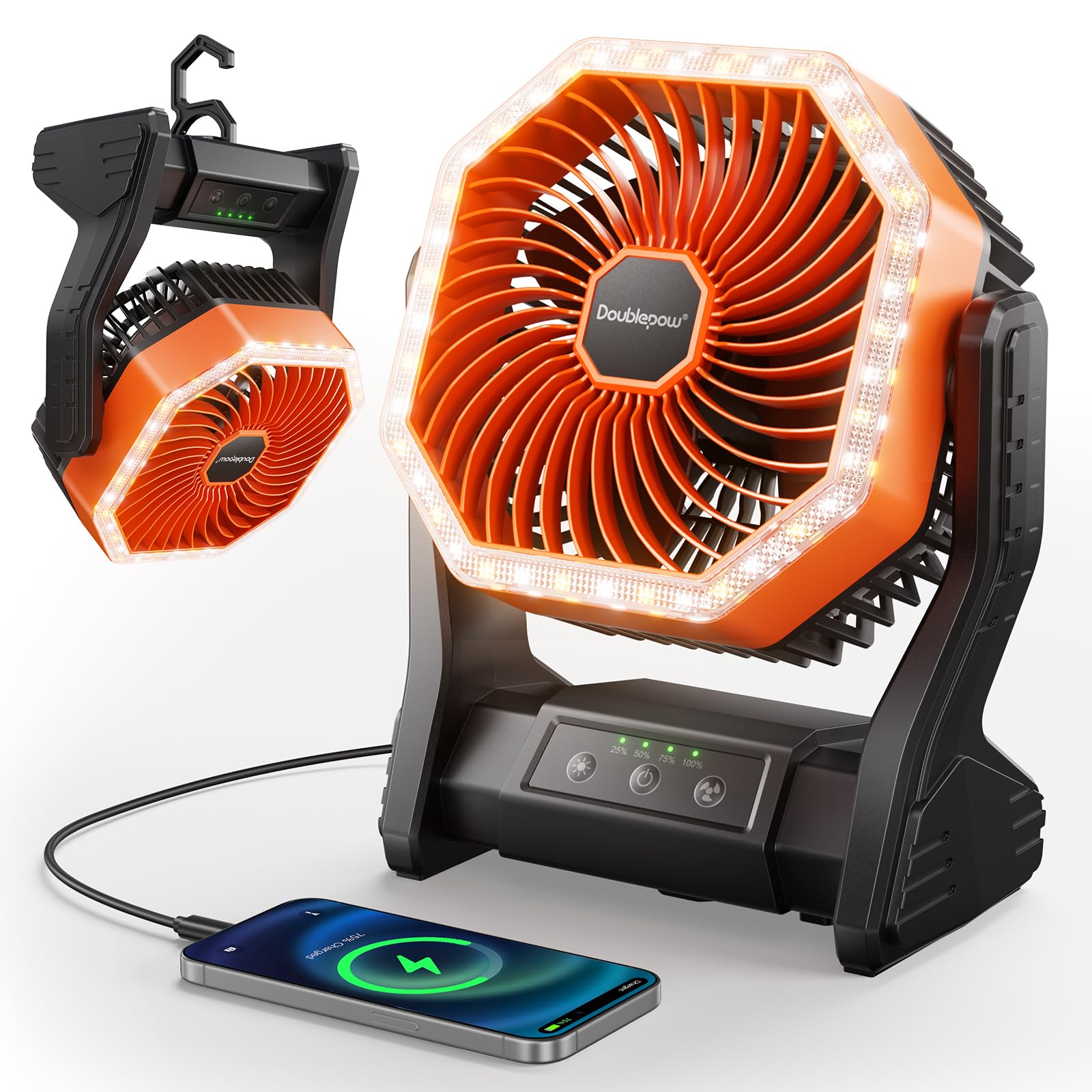 Amazon.com: 20000mAh Camping fan with LED Light, Rechargeable