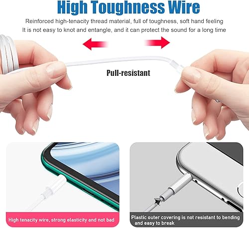 Miniatura 6 de Auriculares intrauditivos con cable, auriculares Jack de 0.138 in con micrófono, aislamiento de ruido con cable para iPhone, Samsung, computadora,