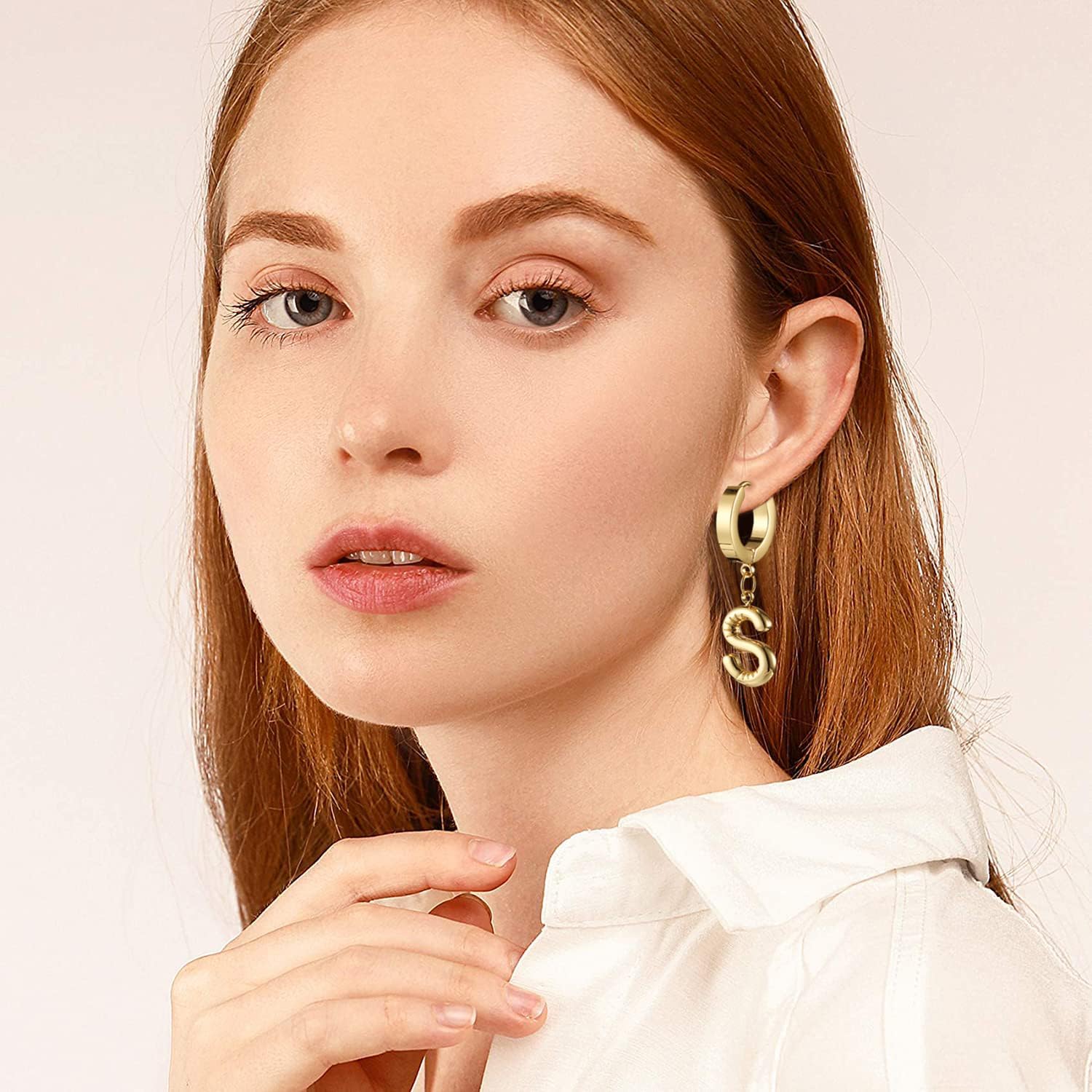 bubble exquisite letter Earring for Women Gold Plated Dainty Balloon Initial Earring,Charm Puffy Name Personalized A-Z Alphabet Jewelry Gift - Image 3