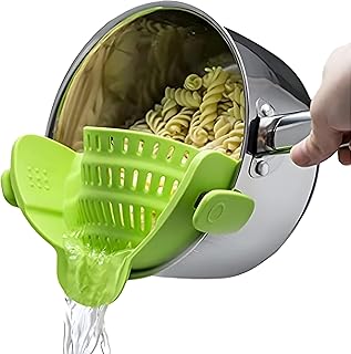 Pasta Strainer, Pot Strainer Clip on Silicone – Adjustable Clip on Strainer for Pots, Strainers and Colanders, Silicone St...