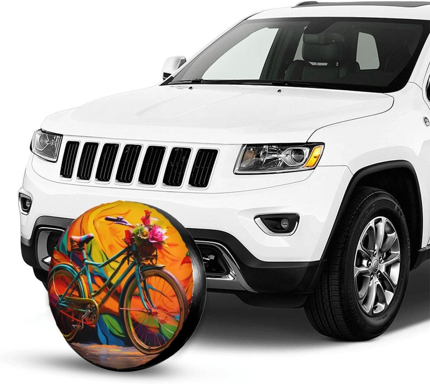 Spare Tire Cover 17 Inch, Waterproof Dust-Proof Universal Wheel Protectors Colorful Bicycle Camper Tire Cover Fit for Rv Trailer Truck SUV Travel Trailer Accessories image 3