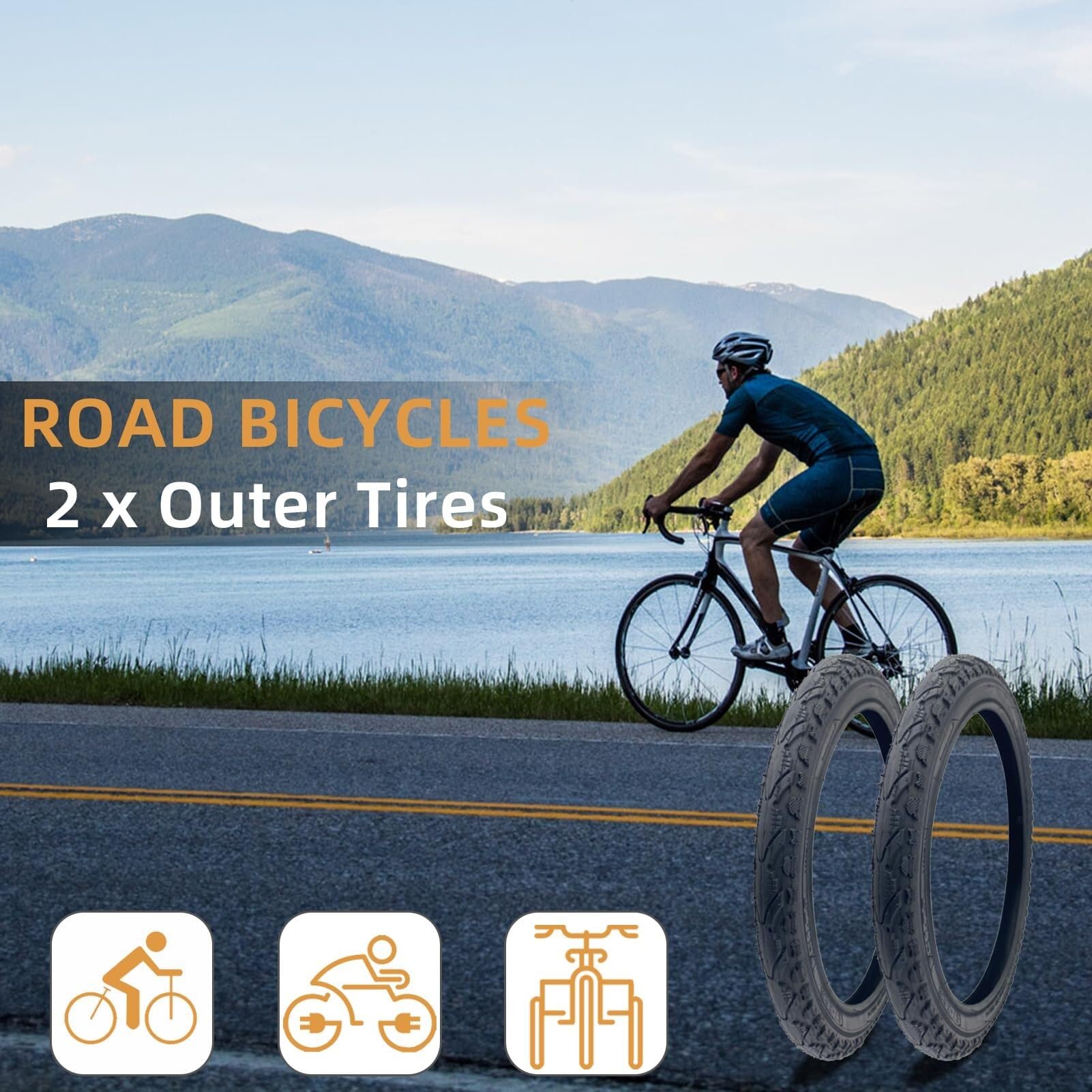 Opona rowerowa szosowa 700x35/700x38/700x42/700x45/700x50C z 2 łyżkami | Dodatkowe nylonowe zabezpieczenie przed przebiciem, akcesoria rowerowe