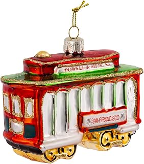 Kurt Adler Glass San Francisco Cable Car Ornament