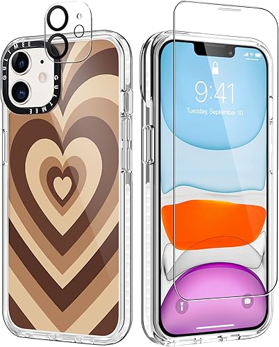Funda 3 en 1 diseñada para iPhone 11, arte abstracto moderno con parachoques integrado, funda protectora a prueba de golpes para iPhone 11, funda