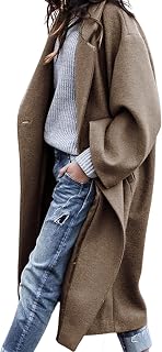 UANEO Women's Oversized Wool Blend Double Breasted Long Trench Coat - Cozy Winter Overcoat