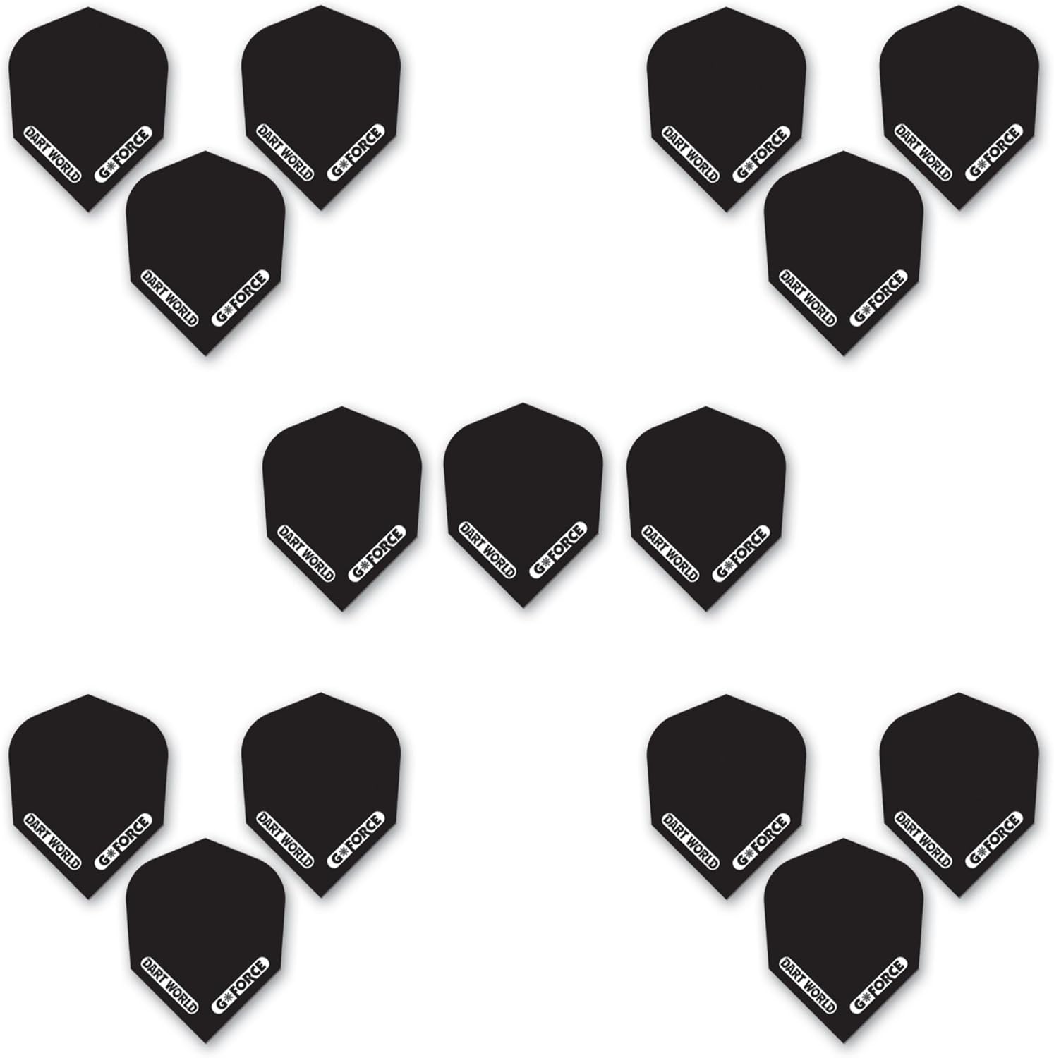 Dart World Gforce 51115 Standard Black Flights (5 Sets of