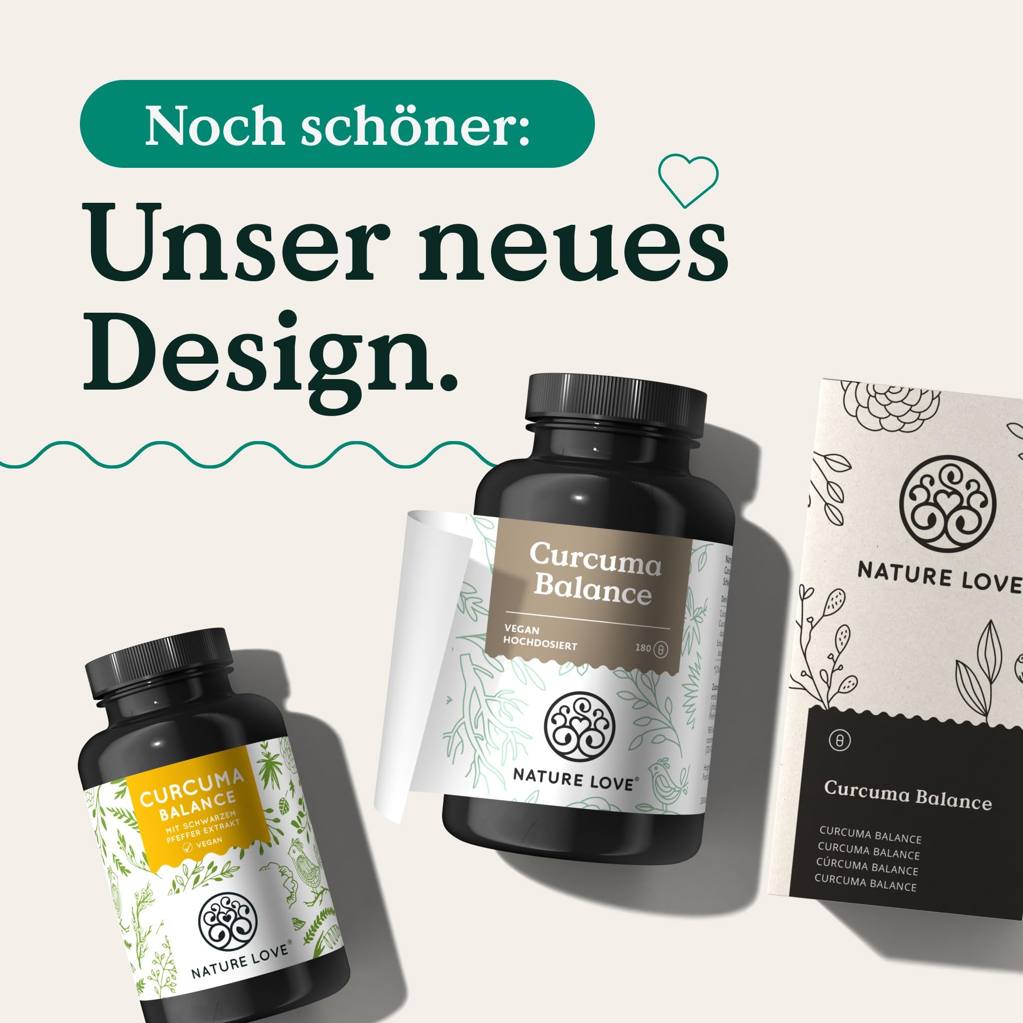 NATURE LOVE® Curcuma Balance - 180 Kurkuma Kapseln - hochdosiert 1500mg - 95% Extrakt - schwarzem Pfefferextrakt 10mg mit 90% Piperin/Tagesdosis - vegan, laborgeprüft und in Deutschland produziert