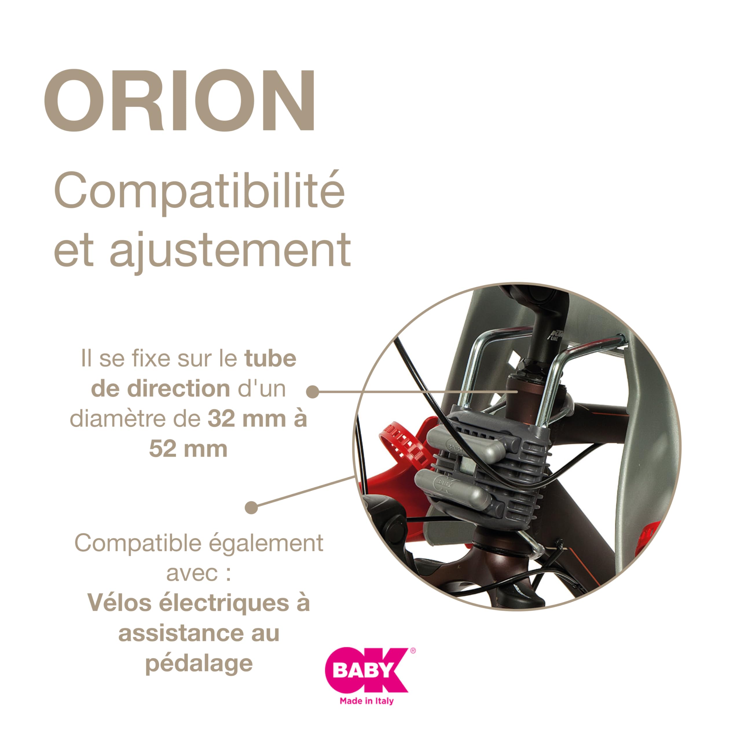 OKBABY Orion Siège enfant avant sécurité vélo 7/8 mois 15 kg bleu