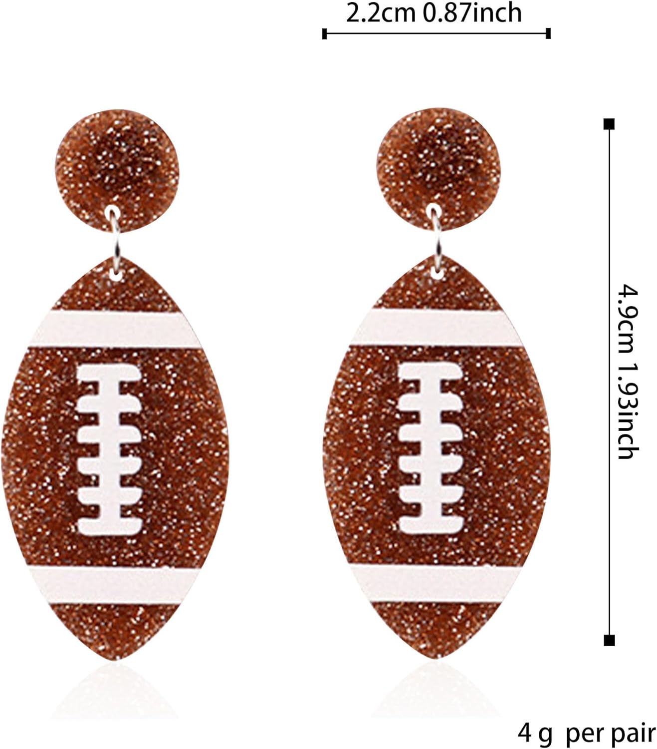 Cool Punk Sports Rugby Drop Dangle Earrings Lightweight Rugby Statement Earring for Women Sport Lover Jewelry Gift - Image 5