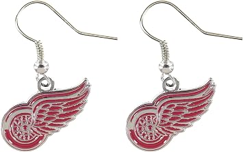 aminco NHL Detroit Red Wings Logo Dangler Earrings, Size 2.5