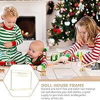 Vista 5 de NUOBESTY Perchero en miniatura de hierro dorado para muñecas con 10 mini perchas para muebles de casa de muñecas y almacenamiento de ropa