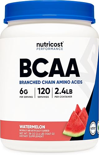 Nutricost BCAA Powder 211 (sandía, 120 porciones) - Sin gluten, sin OMG, vegetariano