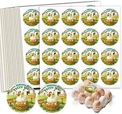 320 etiquetas de caixa de ovos de galinha, 5 cm redondos coloridos adesivos de manuseio de ovos de galinha para casa de fazenda adesivos de embalagem de ovos frescos para caixa recipiente