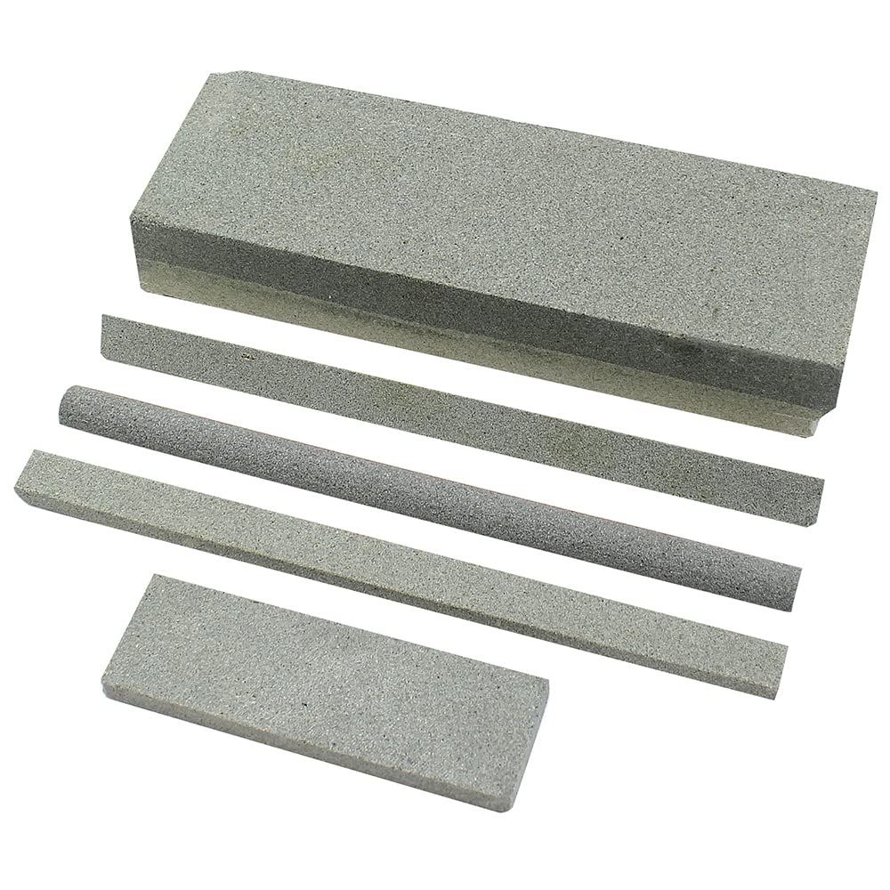 Dekton 5 Piece Sharpening Stone Set-Sharpening Stone Set Ideal for Sharpening Chisels, Scissors, Shears, Knives| Aluminum Oxide Stones|Contains Rounded, Triangular, Thin Flat, Small Flat, Large Flat
