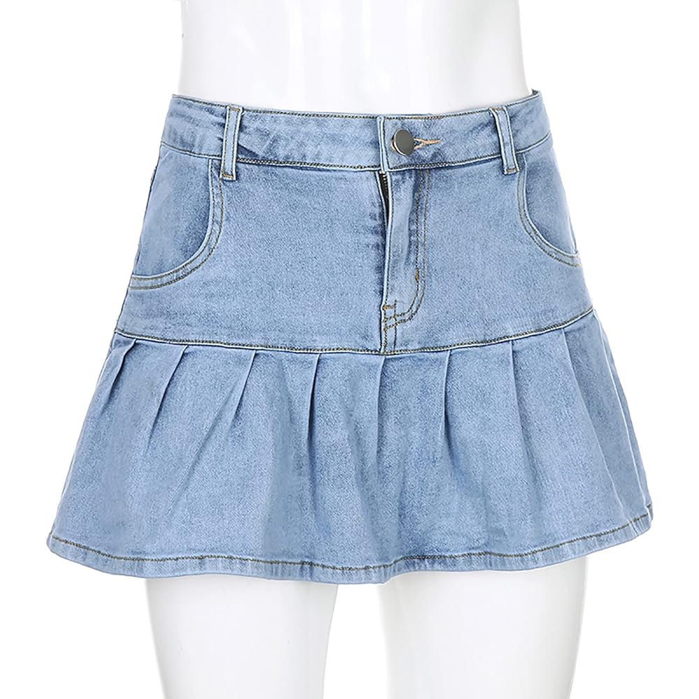 Amazon.com: LIUguoo Women's Casual Button Down Denim Skirt