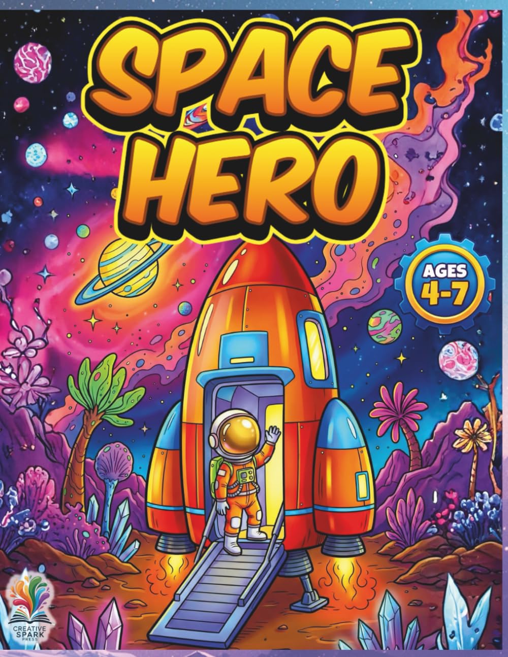 SPACE HERO: Space Coloring Book for Kids Ages 4-7 | 50+ Cosmic Adventures with Rockets, Astronauts & Aliens