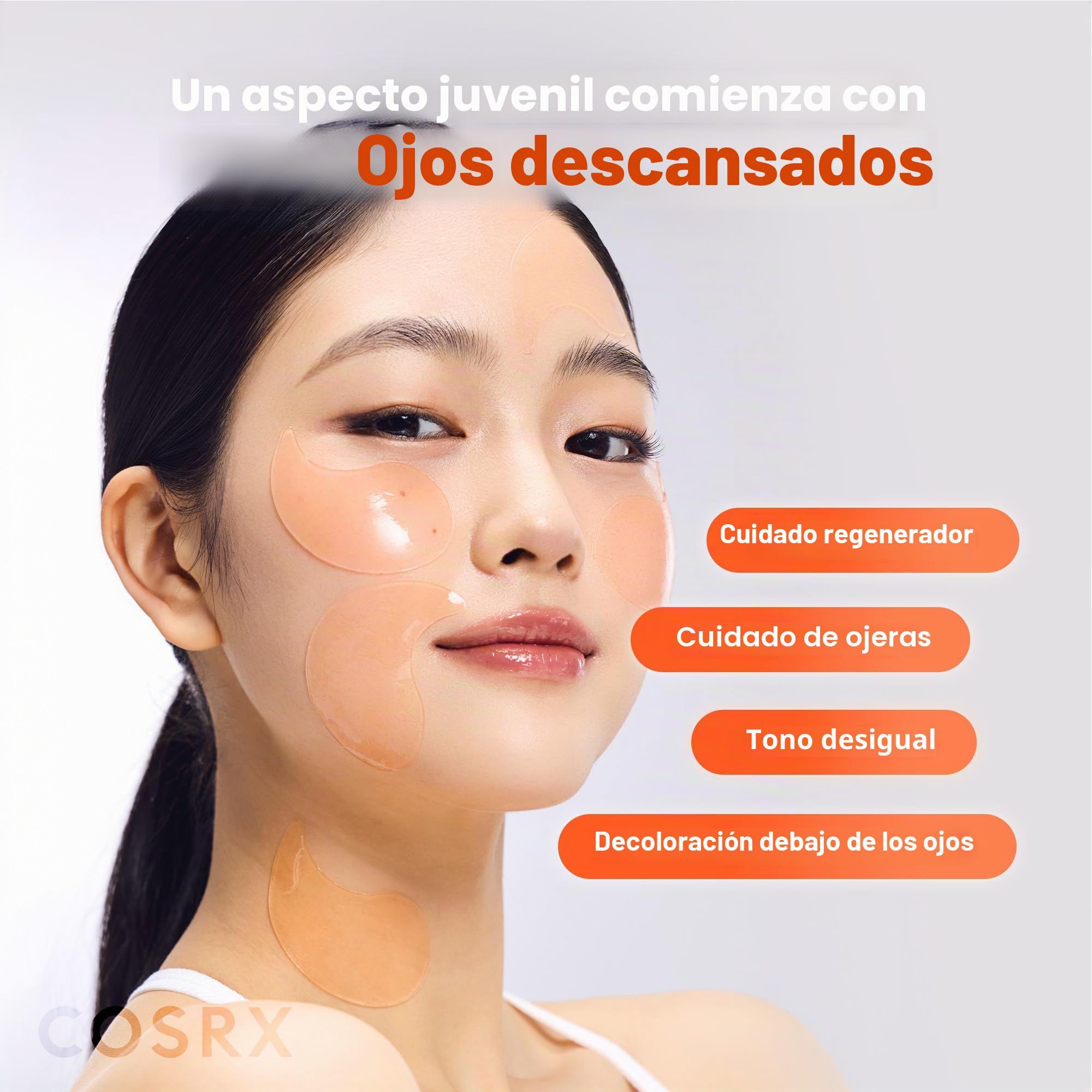 COSRX 5 PDRN Parches de hidrogel vitalizantes de colágeno, 60 parches, parches desinflamatorios para debajo de los ojos con PDRN, colágeno, mascarillas para ojos para una zona de ojos más suave y con