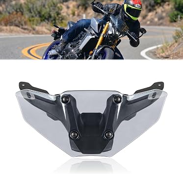 Double Bubble Sport Windshield Fit for MT-09 MT09 SP 2024-2026, Smoke | Add Aggressive Style, Impact Resistance 4mm Polycarbonate, Shields Gauges from Sun, Light Debris, OEM-Style Mount, Direct Fit