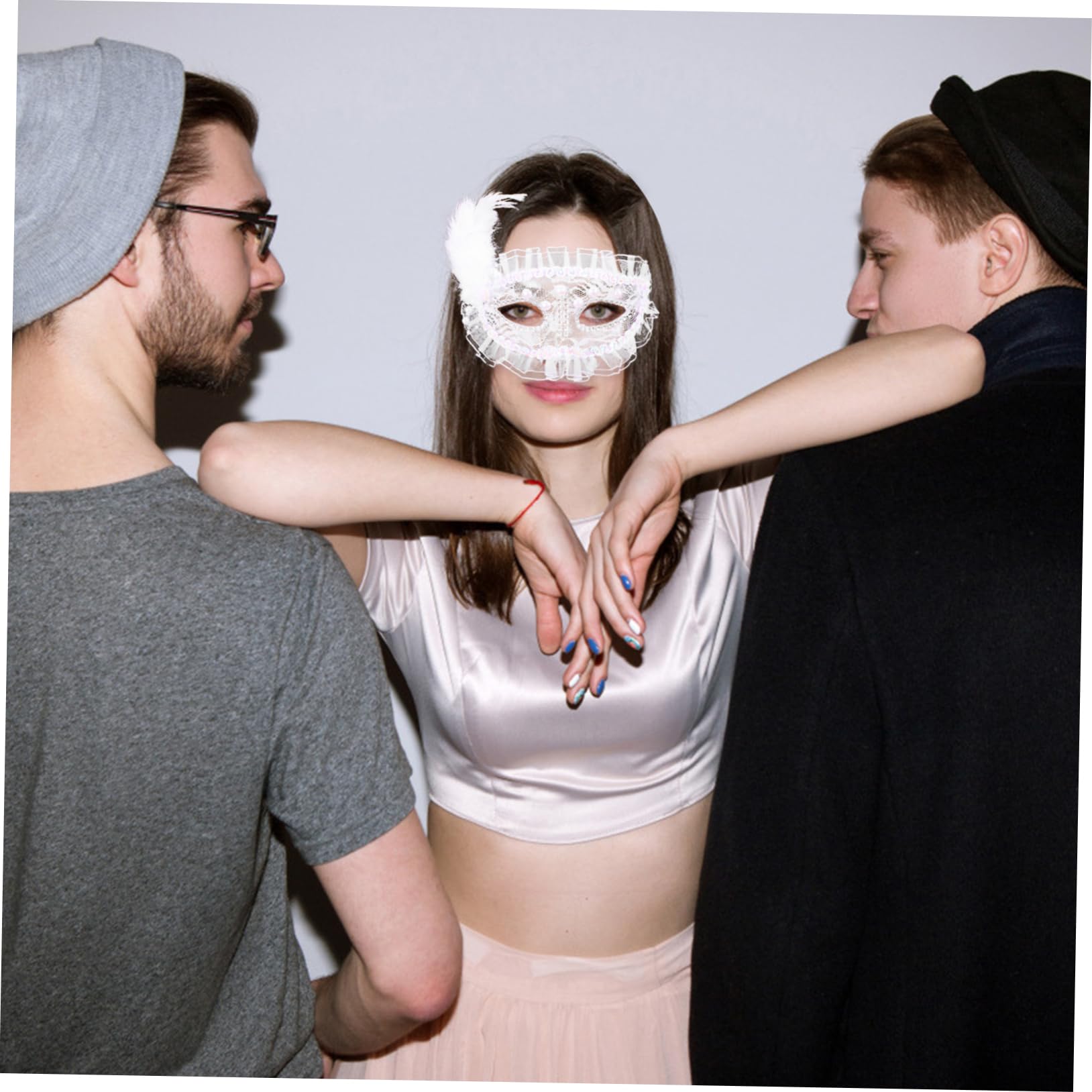 Healeved 3 Pezzi Maschera Halloween con Decorazioni e Maschera per Cosplay e Adatta per Balli e Speciali