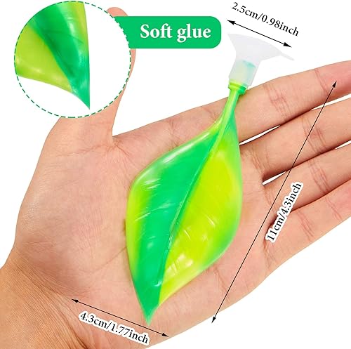 Miniatura 2 de WILLBOND Hamaca de silicona de 2 piezas para peces Betta, cama de pez Betta, práctico lugar de descanso, sin BPA, cómoda y segura (verde)