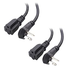 [ETL Listed] Cable Matters 2-Pack Low Profile Power Extension Cord, 6ft