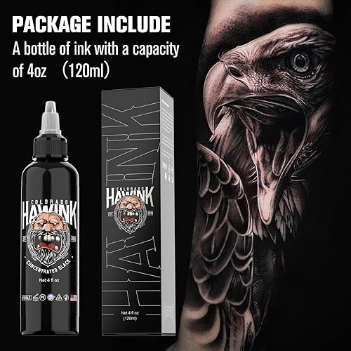 Miniatura 3 de HAWINK Tinta negra del tatuaje 4oz (4.1 fl oz) del pigmento amistoso suministros concentrado negro ti203-120-002