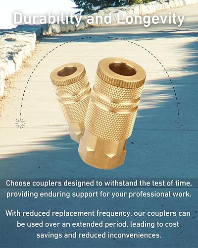 Miniatura 6 de T TANYA HARDWARE Kit de acoplador industrial tipo D de 14 pulgadas FNPT hembra (10 piezas), NPT, latón macizo, compresor de aire de conexión rápida