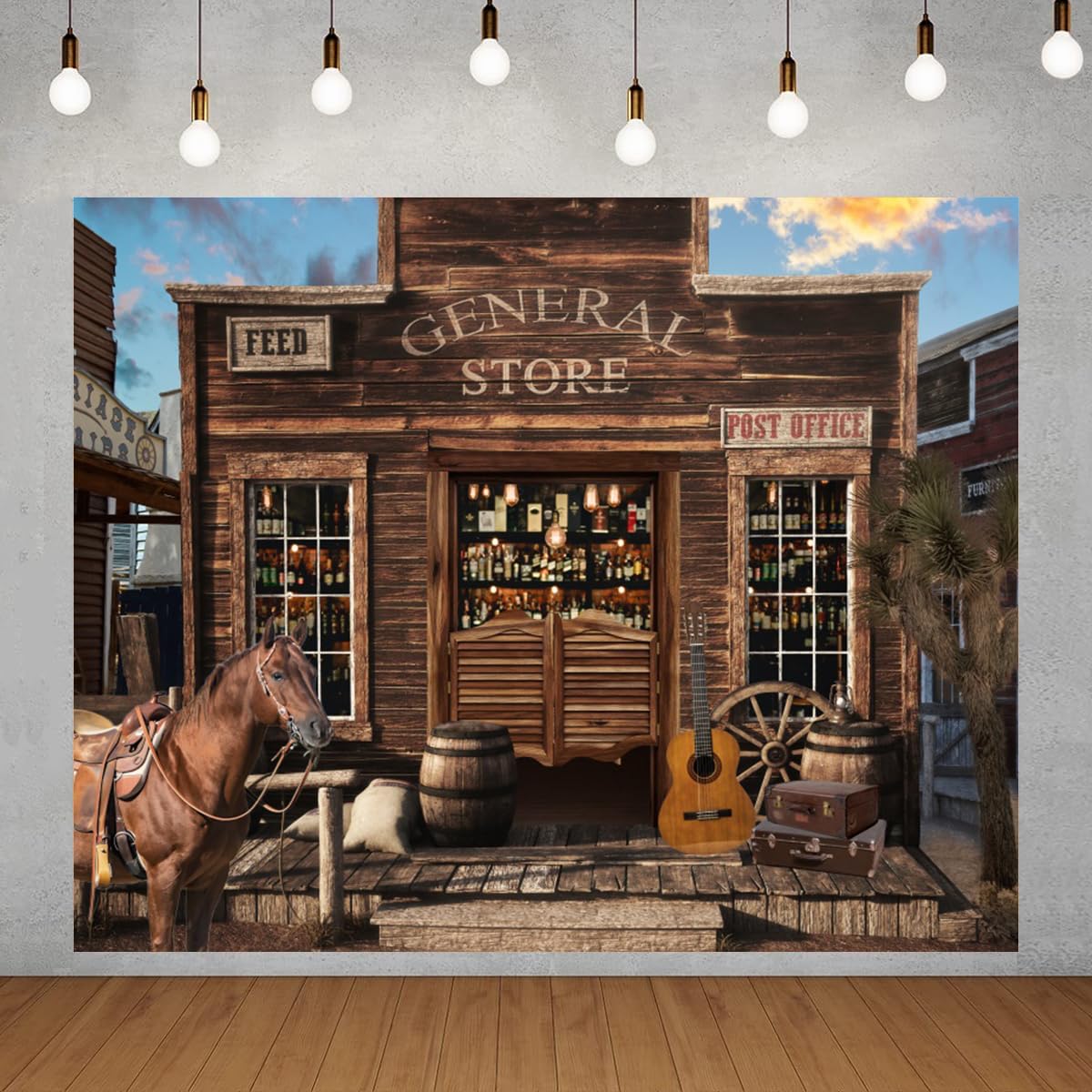 Western Cowboy Sfondo 3 x 2,4 m Western Cowboy a tema decorazioni per feste di compleanno banner country rustico salone selvaggio West cavallo fienile porta rodeo fotografia sfondo cowboy occidentale