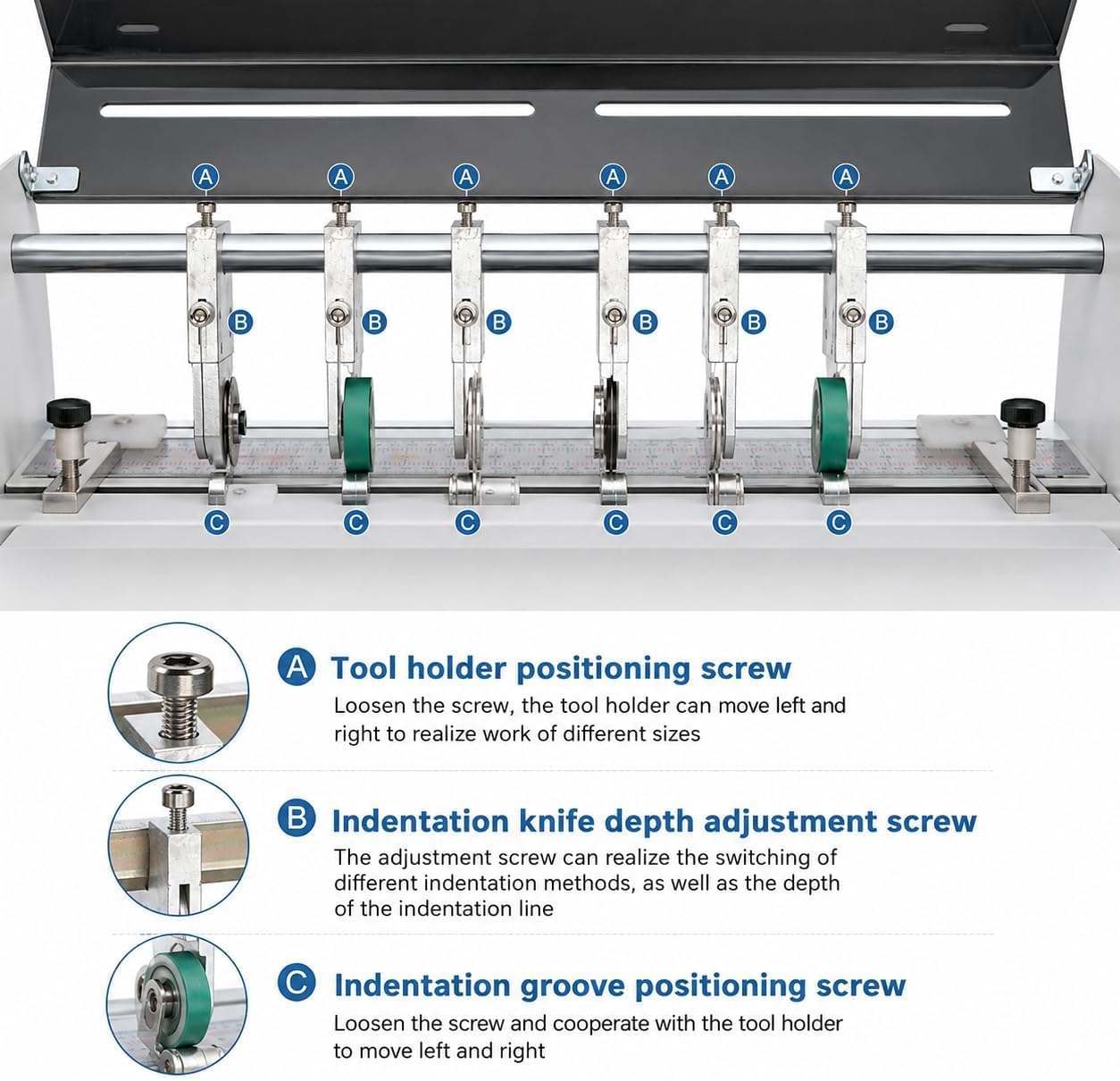 Machine À Papier Électrique 3 en 1, Rainage 460 Mm, Lignes Pointillées Et Découpe, Largeurs De Rainage 10 Mm, 12 Mm Et 15 Mm, Pression Et Position Réglables, pour Divers Projets Papier