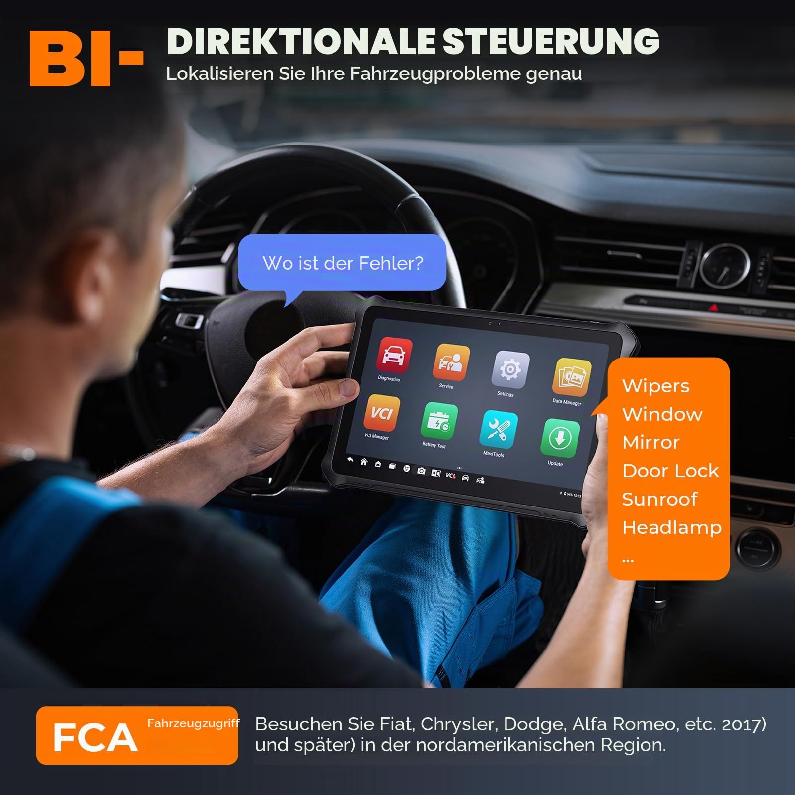 OTOFIX D1 PROS2 Obd2 Diagnosegerät für Alle Fahrzeuge, Alle Systemdiagnosen auf OE-Niveau, ECU-Codierung, 40+ Servicefunktionen, Bidirektionale Steuerung, Auto Scan 2.0, CANFD & DOIP, 2-Jahres-Update